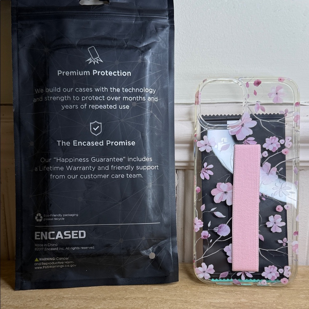 Floral Phone Case with Pink Strap